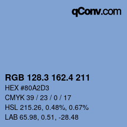 カラーコード: RGB 128.3 162.4 211 | qconv.com