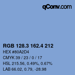 カラーコード: RGB 128.3 162.4 212 | qconv.com
