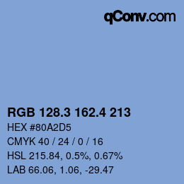 カラーコード: RGB 128.3 162.4 213 | qconv.com