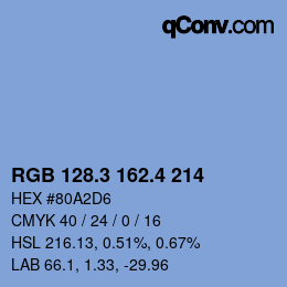 カラーコード: RGB 128.3 162.4 214 | qconv.com