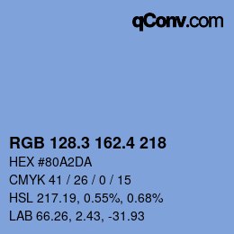 カラーコード: RGB 128.3 162.4 218 | qconv.com