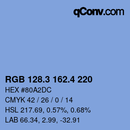 カラーコード: RGB 128.3 162.4 220 | qconv.com