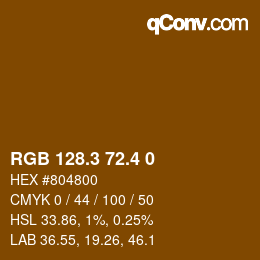 カラーコード: RGB 128.3 72.4 0 | qconv.com