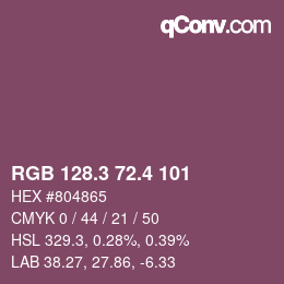 カラーコード: RGB 128.3 72.4 101 | qconv.com