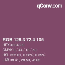 カラーコード: RGB 128.3 72.4 105 | qconv.com