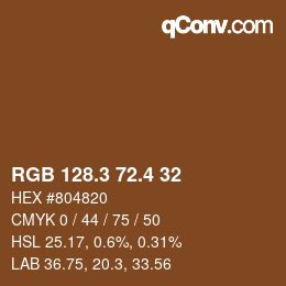 カラーコード: RGB 128.3 72.4 32 | qconv.com