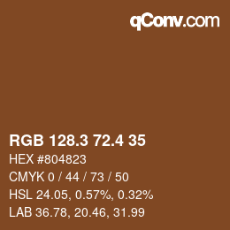 カラーコード: RGB 128.3 72.4 35 | qconv.com