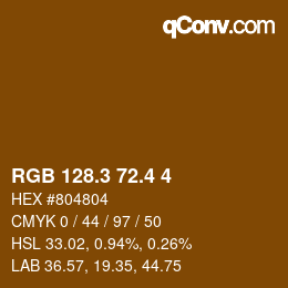 カラーコード: RGB 128.3 72.4 4 | qconv.com
