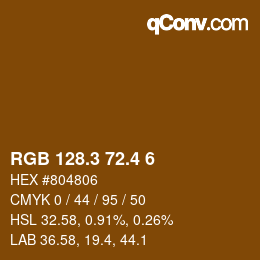 カラーコード: RGB 128.3 72.4 6 | qconv.com