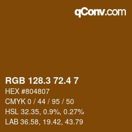 カラーコード: RGB 128.3 72.4 7 | qconv.com