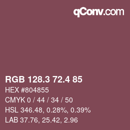 カラーコード: RGB 128.3 72.4 85 | qconv.com