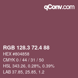 カラーコード: RGB 128.3 72.4 88 | qconv.com
