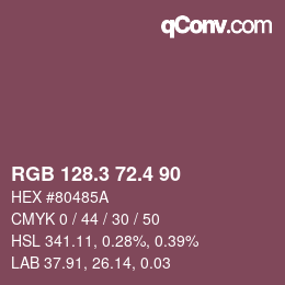カラーコード: RGB 128.3 72.4 90 | qconv.com