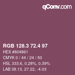 カラーコード: RGB 128.3 72.4 97 | qconv.com