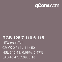 カラーコード: RGB 128.7 110.6 115 | qconv.com