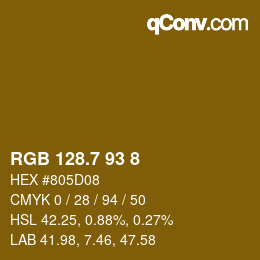 カラーコード: RGB 128.7 93 8 | qconv.com