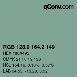 Color code: RGB 128.9 164.2 149 | qconv.com