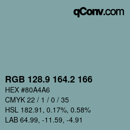 カラーコード: RGB 128.9 164.2 166 | qconv.com