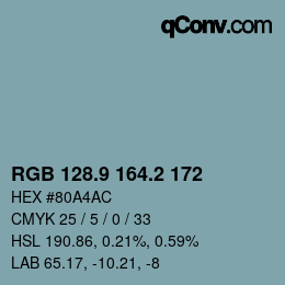 Color code: RGB 128.9 164.2 172 | qconv.com