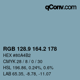 Color code: RGB 128.9 164.2 178 | qconv.com