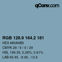 カラーコード: RGB 128.9 164.2 181 | qconv.com