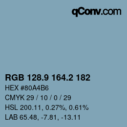 Color code: RGB 128.9 164.2 182 | qconv.com