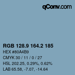 Color code: RGB 128.9 164.2 185 | qconv.com