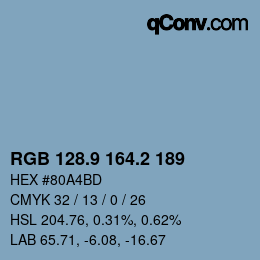 Color code: RGB 128.9 164.2 189 | qconv.com