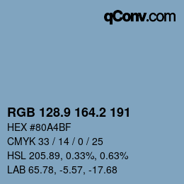 カラーコード: RGB 128.9 164.2 191 | qconv.com