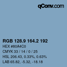 Farbcode: RGB 128.9 164.2 192 | qconv.com