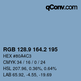 Farbcode: RGB 128.9 164.2 195 | qconv.com