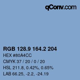 Color code: RGB 128.9 164.2 204 | qconv.com