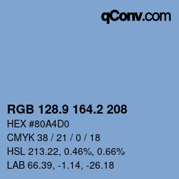 Color code: RGB 128.9 164.2 208 | qconv.com