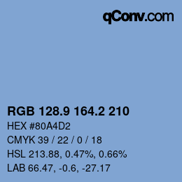 カラーコード: RGB 128.9 164.2 210 | qconv.com