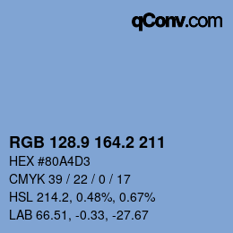 Color code: RGB 128.9 164.2 211 | qconv.com
