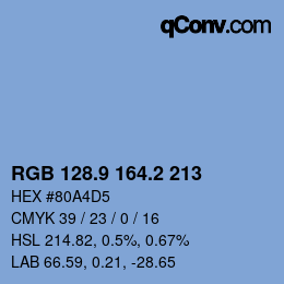 Color code: RGB 128.9 164.2 213 | qconv.com