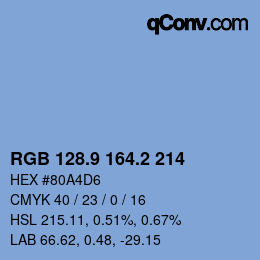 Color code: RGB 128.9 164.2 214 | qconv.com
