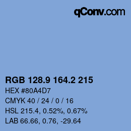 カラーコード: RGB 128.9 164.2 215 | qconv.com