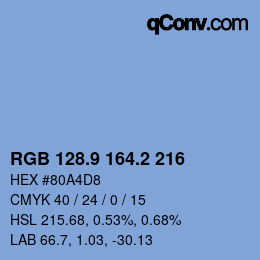 Color code: RGB 128.9 164.2 216 | qconv.com