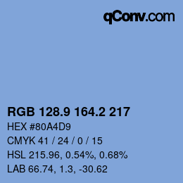 Color code: RGB 128.9 164.2 217 | qconv.com