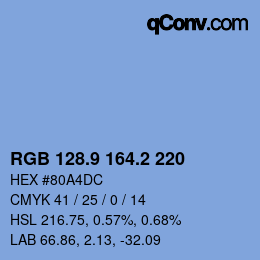 カラーコード: RGB 128.9 164.2 220 | qconv.com