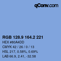 Color code: RGB 128.9 164.2 221 | qconv.com