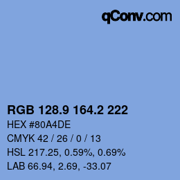 Color code: RGB 128.9 164.2 222 | qconv.com