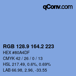 Color code: RGB 128.9 164.2 223 | qconv.com
