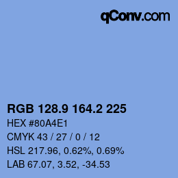 カラーコード: RGB 128.9 164.2 225 | qconv.com