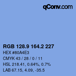 Color code: RGB 128.9 164.2 227 | qconv.com