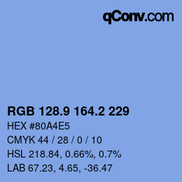 カラーコード: RGB 128.9 164.2 229 | qconv.com