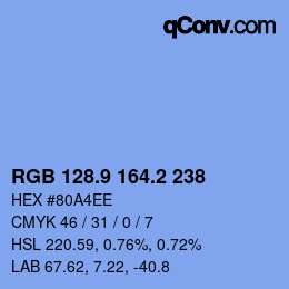 カラーコード: RGB 128.9 164.2 238 | qconv.com