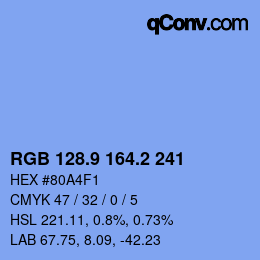 Color code: RGB 128.9 164.2 241 | qconv.com