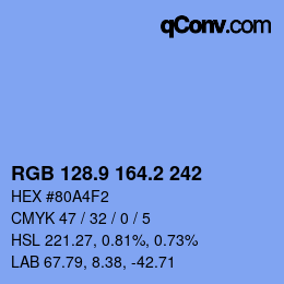 Color code: RGB 128.9 164.2 242 | qconv.com